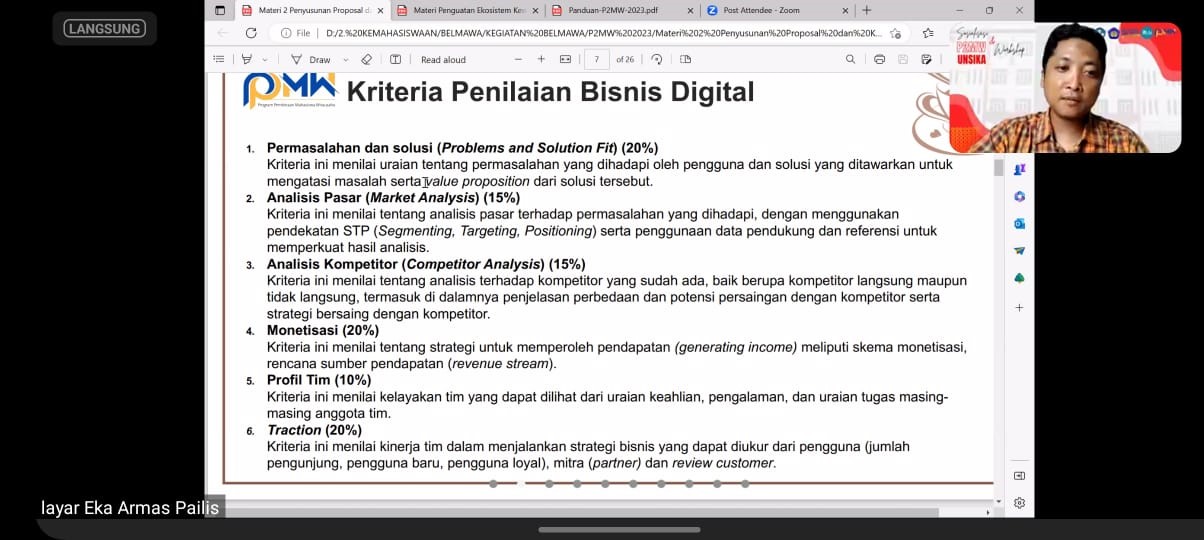 Thumbnail Artikel Unsika Bagikan Informasi Terkait Program Pembinaan Mahasiswa Wirausaha (P2MW) Melalui Sosialisasi Dan Workshop